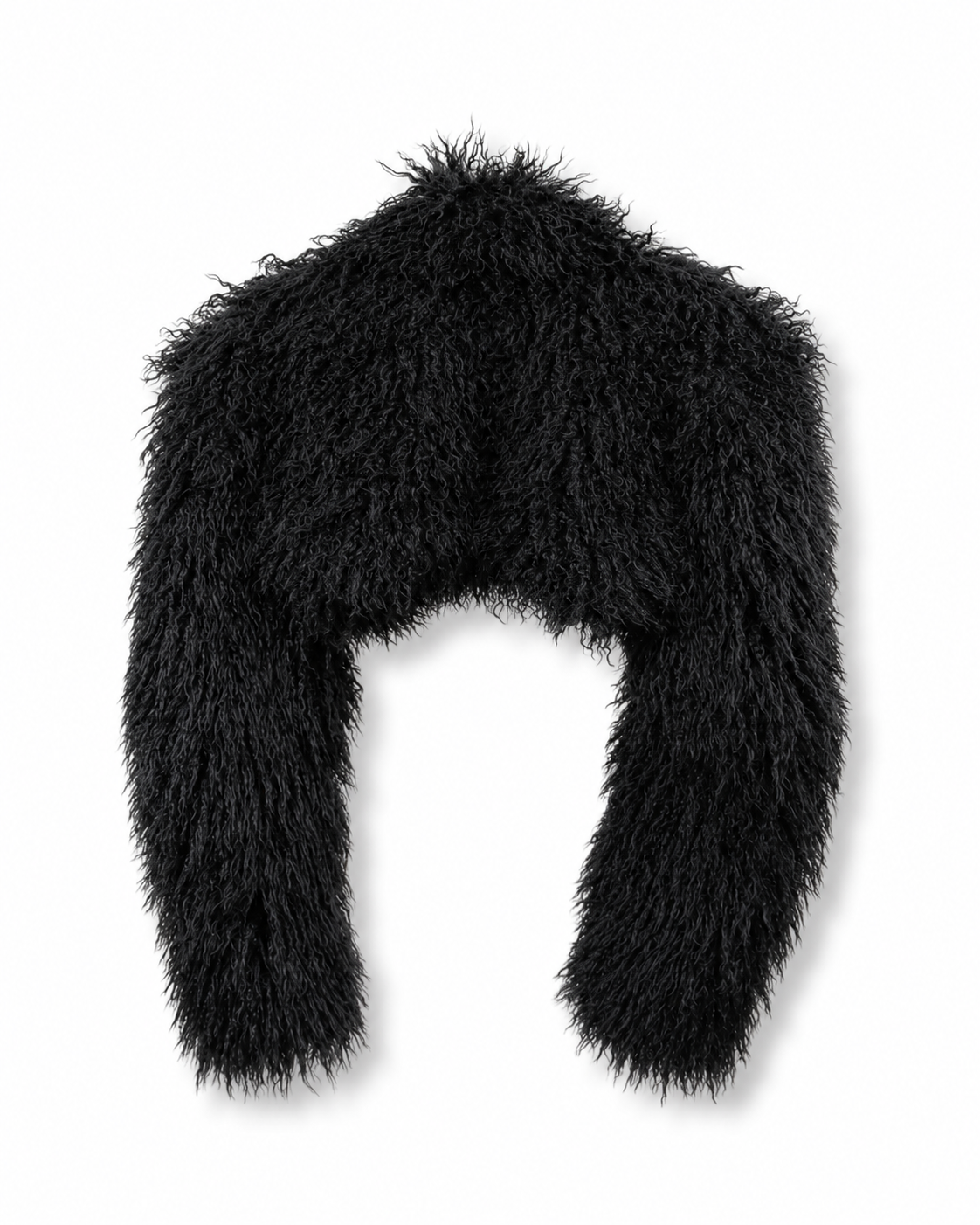MOGGED FUR JACKET - BLACK