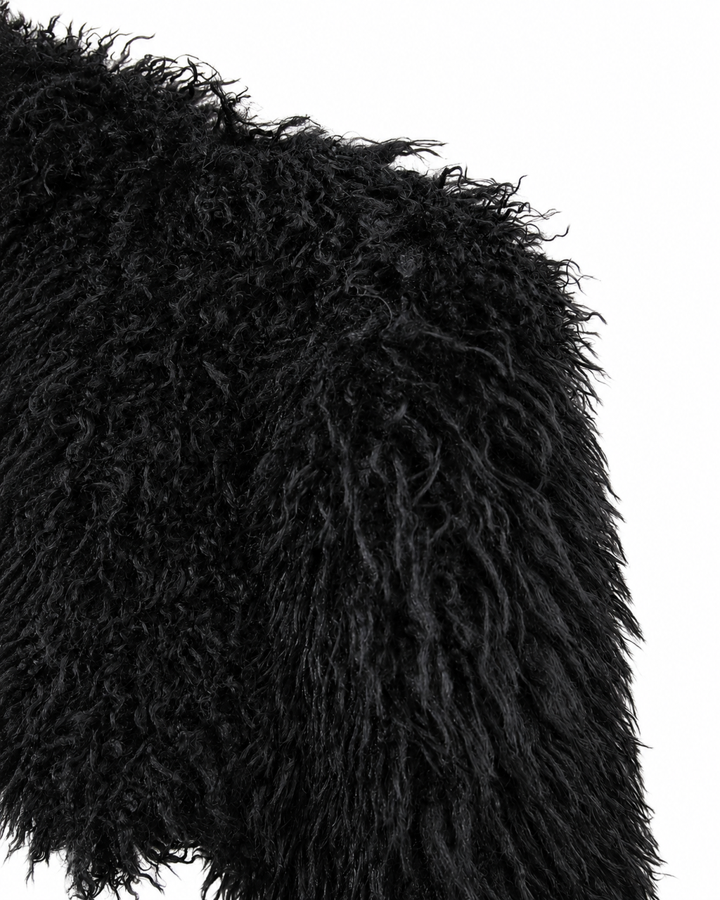 MOGGED FUR JACKET - BLACK