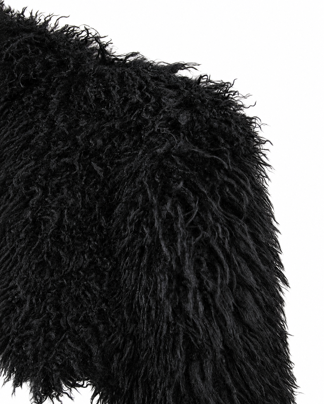 MOGGED FUR JACKET - BLACK