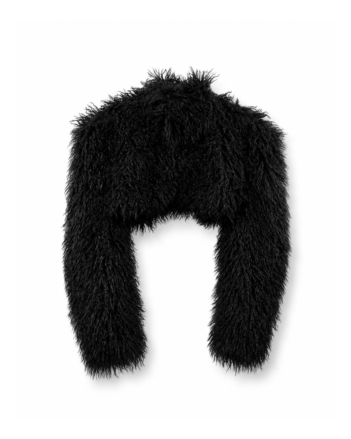 MOGGED FUR JACKET - BLACK