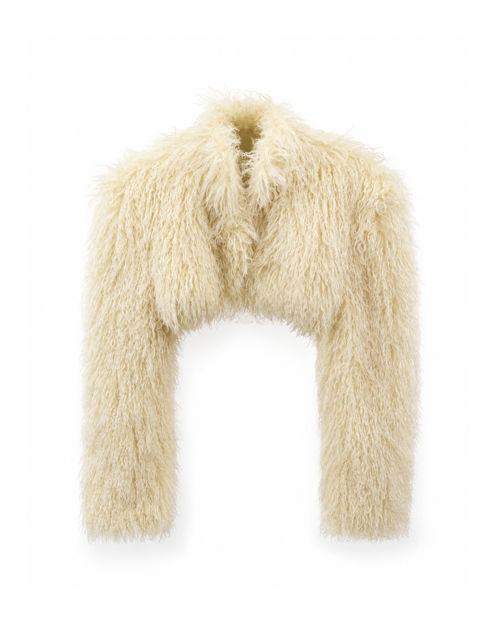 MOGGED FUR JACKET - BUTTER