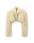 MOGGED FUR JACKET - BUTTER